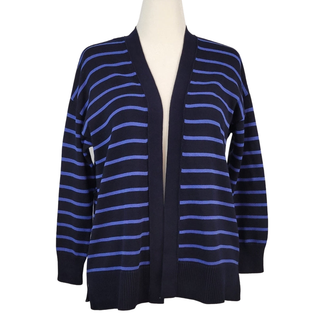NWT Talbots Striped Cotton Cardigan Sweater Size M