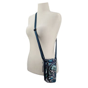 Vera Bradley Blue Island Medallion Lighten Up Water Bottle Crossbody