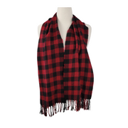 Totes Buffalo Plaid Fringe Scarf