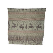 Unbranded Large Reindeer Fringed Scarf