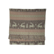 Unbranded Large Reindeer Fringed Scarf