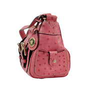 Dooney & Bourke Double Pocket Pink Ostrich Shoulder Bag