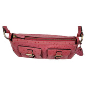 Dooney & Bourke Double Pocket Pink Ostrich Shoulder Bag