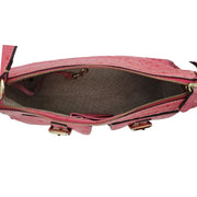 Dooney & Bourke Double Pocket Pink Ostrich Shoulder Bag