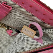 Dooney & Bourke Double Pocket Pink Ostrich Shoulder Bag