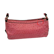 Dooney & Bourke Double Pocket Pink Ostrich Shoulder Bag