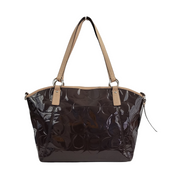 Coach Signature Patent Leather Tote F25118