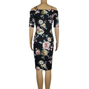 Fashion Nova Midi Cold Shoulder Floral Dress