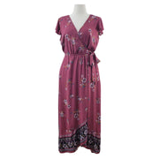 Band of Gypsies Floral Faux Wrap Maxi Dress