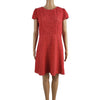 LOFT Coral Red Floral Eyelet Dress