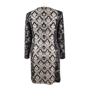 Antonio Melani Black Silver Damask Brocade Dress