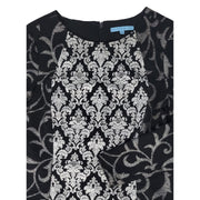 Antonio Melani Black Silver Damask Brocade Dress