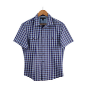 Banana Republic Short Sleeve Three-Tone Check Pattern Shirt