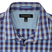 Banana Republic Short Sleeve Three-Tone Check Pattern Shirt