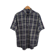 Roundtree & Yorke Navy Blue Short Sleeve Button Down Shirt