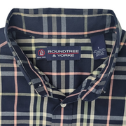 Roundtree & Yorke Navy Blue Short Sleeve Button Down Shirt