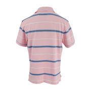 Tommy Hilfiger Striped Polo Shirt Pink/Large Back View