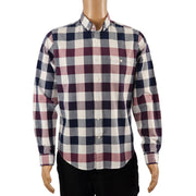 Express Button-Down Long Sleeve Plaid Shirt