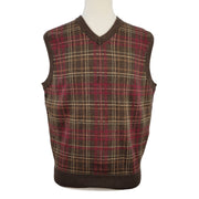 Roundtree & Yorke Plaid Brown Vest