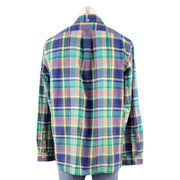 Ralph Lauren Button-Down Blue Green Plaid Shirt