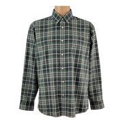 Lands' End No Iron Twill Plaid Shirt XL