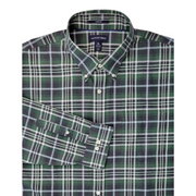 Lands' End No Iron Twill Plaid Shirt XL