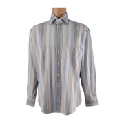 Thomas Dean 2-Ply Yarn Striped Shirt