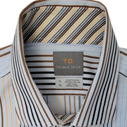 Thomas Dean 2-Ply Yarn Striped Shirt