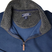 Lands' End Men Herringbone Sherpa Collar Pullover Size L