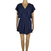 H&M Ruffle Romper Size 8 Navy Blue Front View