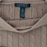 Lauren Ralph Lauren Button Trim Cable Knit Sweater