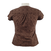 ana Embroidered Blouse Large Brown Back view