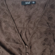 ana Embroidered Blouse Large Brown