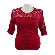 BCX Lace Shoulder Top