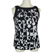 Sandra Darren Geometric Sleeveless Blouse