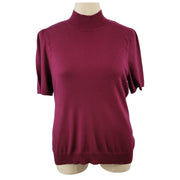 Ellen Weaver Short Sleeve Mock Neck Sweater