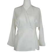 Zara Faux Wrap Linen Blend Blouse