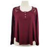 American Rag Lace Contrast Henley Top