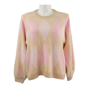 Crown & Ivy Argyle Jacquard Crew Neck Sweater