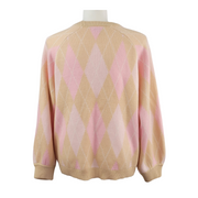 Crown & Ivy Argyle Jacquard Crew Neck Sweater