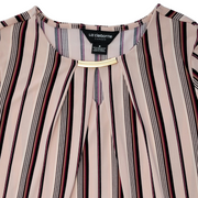 Liz Claiborne Career Striped Keyhole Gold Accent Blouse Small