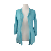 Kim Rogers Crochet Knit Open Front Cardigan