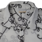 Alfred Dunner Embroidered Floral Button-Down Blouse Size 22W