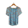 LC Lauren Conrad Blue Floral Blouse Size L