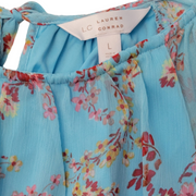 LC Lauren Conrad Blue Floral Blouse Size L