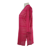 Ming Wang Semi-Sheer Checkered Cardigan XL