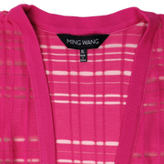 Ming Wang Semi-Sheer Checkered Cardigan XL