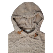 Copper Key Hooded Cable Knit Sweater Poncho