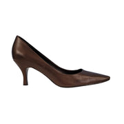 East 5th Brown Leather Kitten Heels