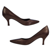 East 5th Brown Leather Kitten Heels